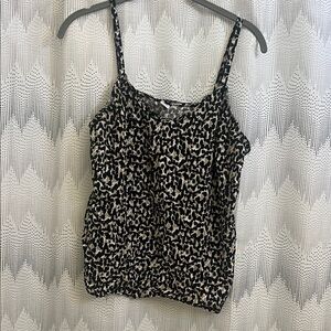 Old Navy Black and Cream Leopard Print Camisole